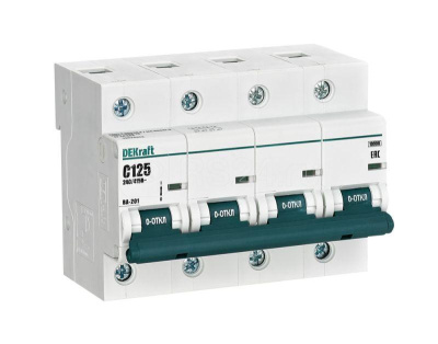 Автоматический выключатель 4Р 125А х-ка С ВА-201 10кА DEKraft 13028DEK фото 1