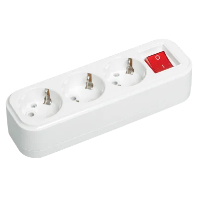 Розетка переносная разб. с выкл. К03В 3 места CLASSIC IEK KYP11-16-03-00-ZK фото 1