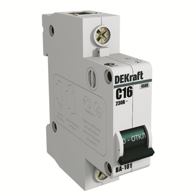 Авт. выкл. 1Р 16А х-ка C ВА-101 4,5кА DEKraft 11054DEK фото 2