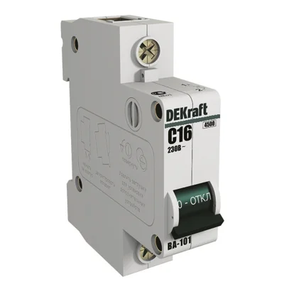 Авт. выкл. 1Р 16А х-ка C ВА-101 4,5кА DEKraft 11054DEK фото 2