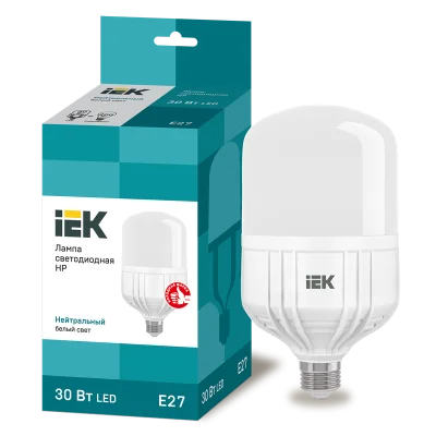 Лампа LED HP 30Вт 230В 4000К E27 IEK LLE-HP-30-230-40-E27 фото 1