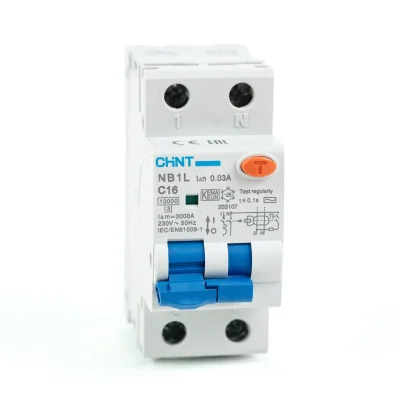 Диф. автомат NB1L 1P+N C16 30мА тип AC 10кА (36mm) (R) CHINT 203107 фото 1