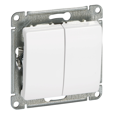 GLOSSA 2-клавишный ВЫКЛЮЧАТЕЛЬ, сх.5, 10АХ, механизм, БЕЛЫЙ Systeme Electric GSL000151 фото 1