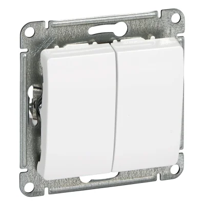 GLOSSA 2-клавишный ВЫКЛЮЧАТЕЛЬ, сх.5, 10АХ, механизм, БЕЛЫЙ Systeme Electric GSL000151 фото 1
