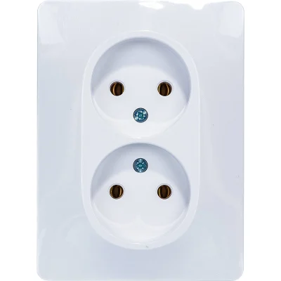 GLOSSA РОЗЕТКА двойная без заземления,16А, в сборе, БЕЛЫЙ Systeme Electric GSL000120 фото 1