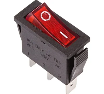 Выключатель клавишный 250V 15А (3с) ON-OFF красн с подсветкой REXANT (10/10/2500) Rexant 36-2210 фото 1