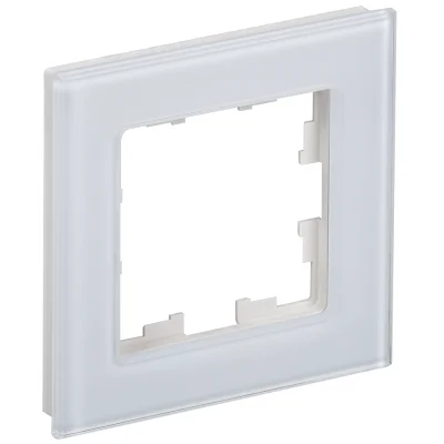 BRITE Рамка 1-мест. РУ-1-2-БрБ стекло бел. IEK BR-M12-G-K01 фото 1