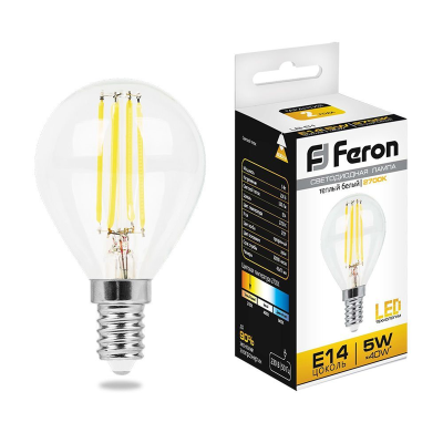 Лампа светодиодная, (5W) 230V E14 2700K, LB-61 Feron 25578 фото 1