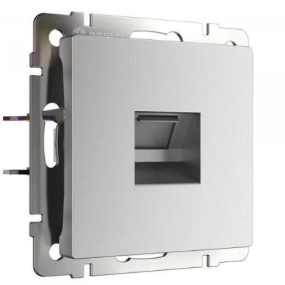 Розетка Ethernet RJ-45 (серебряный матовый) W1181065 Werkel a063620 фото 1