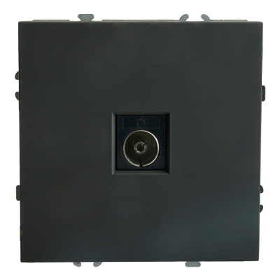 Розетка СП TV механизм (черный уголь) soft touch Эмили RST00-5108-05 STEKKER 49849 фото 1