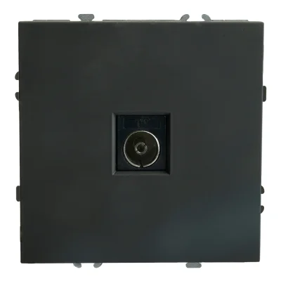 Розетка СП TV механизм (черный уголь) soft touch Эмили RST00-5108-05 STEKKER 49849 фото 1