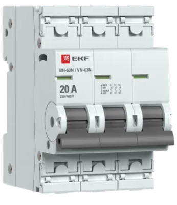 Выключатель нагрузки 3P 20А ВН-63N PROxima EKF S63320 фото 1