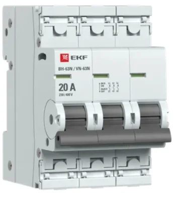 Выключатель нагрузки 3P 20А ВН-63N PROxima EKF S63320 фото 1