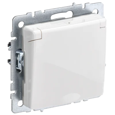 BRITE Роз. с з/к/ш с кр. 16А IP44 РСбш10-3-44-БрБ бел. IEK BR-R16-16-44-K01 фото 1