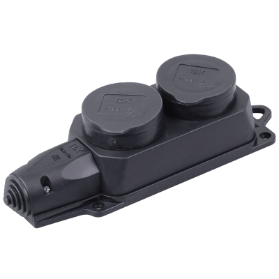 РБ32-1-0м Розетка (колодка) двухместная ОМЕГА IP44 IEK PKR62-016-2-K02 фото 1