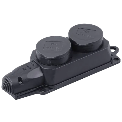 РБ32-1-0м Розетка (колодка) двухместная ОМЕГА IP44 IEK PKR62-016-2-K02 фото 1