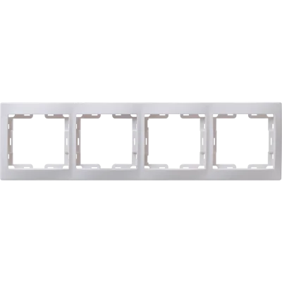 KVARTA Рамка 4-мест. горизонт. РГ-4-КБ бел. IEK EMK40-K01-DM фото 1