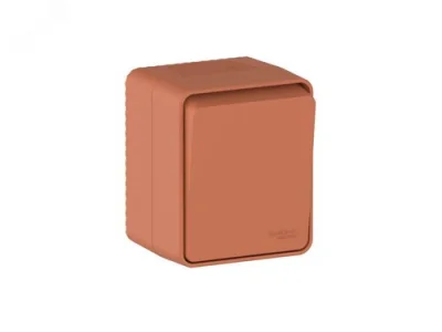 Выключатель 1-клавишный накладной 10А IP54 AtlasDesign Profi54 терракотовый ATN5470 Systeme Electric фото 1