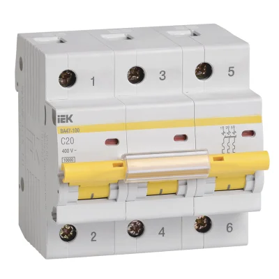 KARAT Авт. выкл. ВА47-100 3P C 20А 10кА IEK MVA40-3-020-C фото 1