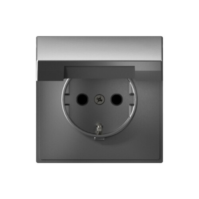 ARTGALLERY РОЗЕТКА с заземл. со шторк. с крышкой, 16А, IP20, механизм, СТАЛЬ GAL000 Systeme Electric фото 1
