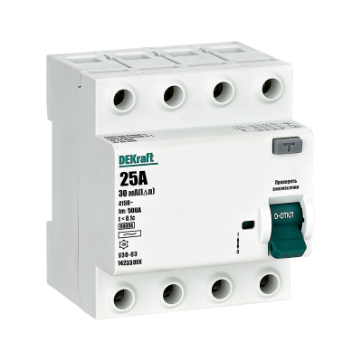 ВДТ 4P 25А 30мА тип AC 6кА УЗО-03 нов. DEKraft 14233DEK фото 1