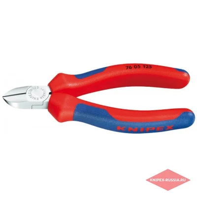 Бокорезы электромеханика, 125 мм, хром, 2-комп ручки KNIPEX KN-7605125 фото 1
