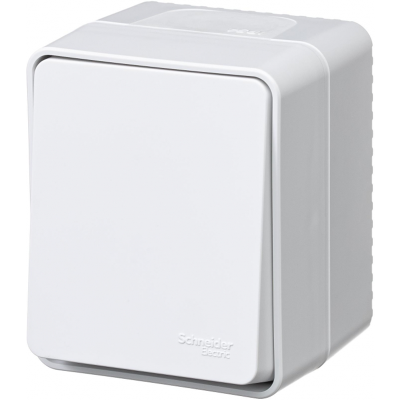 AtlasDesign PROFI IP54 О/У 1-клавишный ВЫКЛЮЧАТЕЛЬ 10 АХ, БЕЛЫЙ Systeme Electric ATN540111 фото 1