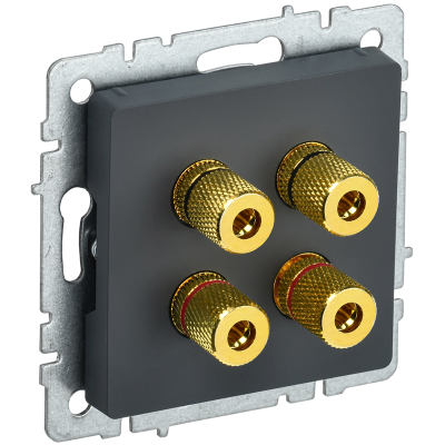 BRITE Аудиорозетка 4-мест. РА10-БрГ граф. IEK BR-S40-K53 фото 1