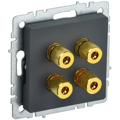 BRITE Аудиорозетка 4-мест. РА10-БрГ граф. IEK BR-S40-K53 фото 1
