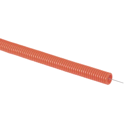 Труба гофр. ПНД 16 мм лёгкая с протяжкой ОРАНЖЕВАЯ (100м) IEK CTG20-16-K04-100 фото 2