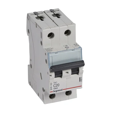Автоматический выключатель TX³ 6000 - 10 кА - тип характеристики C - 2П - 230/400 В~ - 20 А - 2 моду фото 1