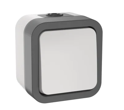 TORS Выключатель кнопочный 10А IP55 TS210 серо-белый IEK TS-V14-0-10-55-K41 фото 1