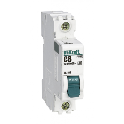 Авт. выкл. 1Р 8А х-ка C ВА-101 4,5кА DEKraft 11151DEK фото 1