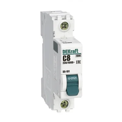 Авт. выкл. 1Р 8А х-ка C ВА-101 4,5кА DEKraft 11151DEK фото 1
