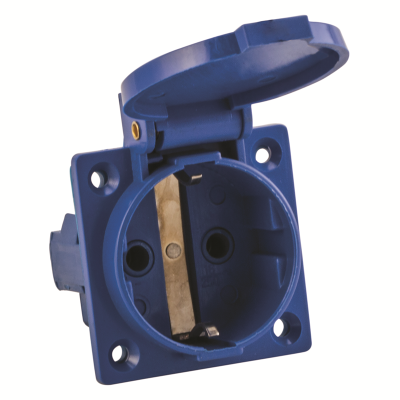 Розетка 112 панельная скрытая с крышкой 2Р+PЕ 16А 220В IP44 EKF ps-112-16-220 фото 1