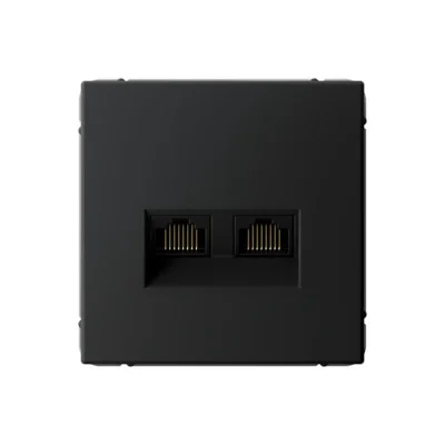 ARTGALLERY РОЗЕТКА двойная компьютерная RJ45+RJ45, кат.6А, механизм, КАРБОН GAL0010 Systeme Electric фото 1