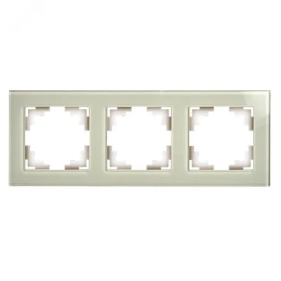 Рамка 3-местная, стекло, серия Катрин, GFR00-7003-07, дымчатый STEKKER 49035 фото 1