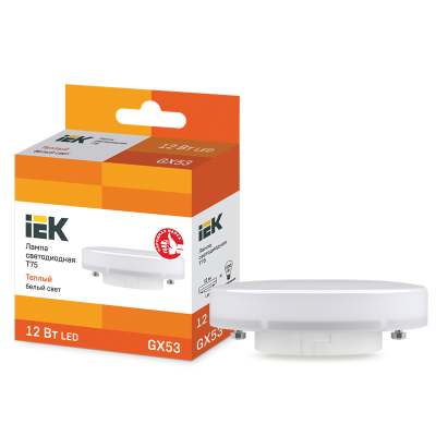 Лампа LED T75 таблетка 12Вт 230В 3000К GX53 IEK LLE-T80-12-230-30-GX53 фото 1