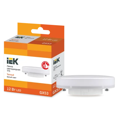 Лампа LED T75 таблетка 12Вт 230В 3000К GX53 IEK LLE-T80-12-230-30-GX53 фото 1