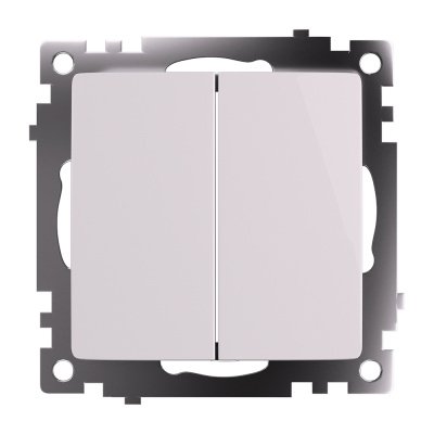 Переключатель 2-клавишный (механизм), 250В, 10А, серия Катрин,GLS10-7107-01 , белый STEKKER 49166 фото 1