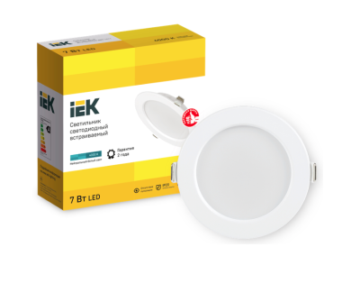 Светильник светодиодный ДВО 1611 белый круг 7Вт 4000К IP20 IEK LDVO0-1611-07-4000-K01 фото 1