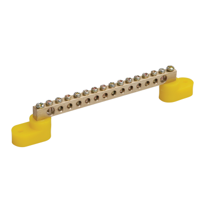 Шина PE "земля" на двух угловых изол ШНИ-8х12-12-У2-Ж IEK YNN10-812-12C2-K05 фото 1