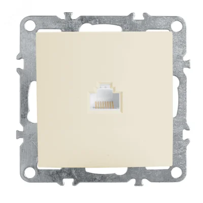 Розетка компьютерная одноместная (механизм) RJ-45, серия Эрна, слоновая кость, PST00-9107-02 STEKKER фото 1