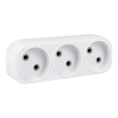 Разветвитель 3 гн. б/з плоский 6А 250B PROxima EKF ARP6-3 фото 1