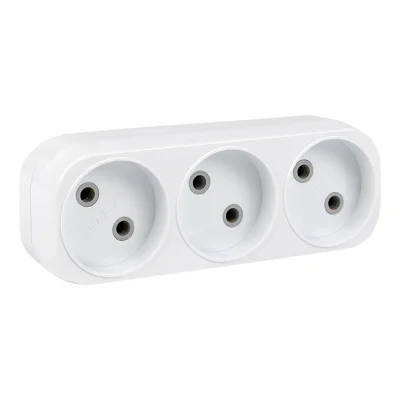 Разветвитель 3 гн. б/з плоский 6А 250B PROxima EKF ARP6-3 фото 1