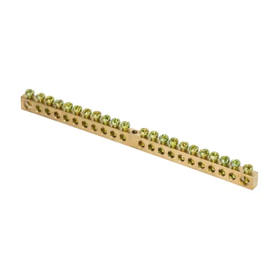 Шина PEN "ноль-земля" (6х9мм) 22 отверстия латунь крепеж по центру PROxima EKF sn0-63-22 фото 1