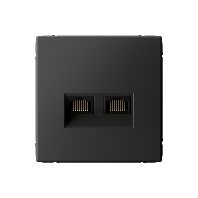ARTGALLERY РОЗЕТКА двойная компьютерная RJ45+RJ45, кат.6А, механизм, БАЗАЛЬТ GAL001 Systeme Electric фото 1