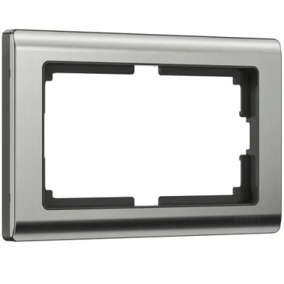 Рамка для двойной розетки (глянцевый никель) Metallic W0081602 Werkel a051003 фото 1