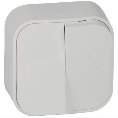 Переключатель двухклавишный Quteo белый Legrand 782206 фото 1