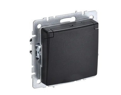 BRITE Роз. с з/к/ш с кр. 16А IP20 РСбш10-3-БрЧ черн. IEK BR-R16-16-K02 фото 1